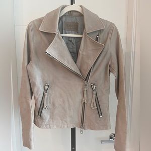 Roots Grey Leather Jacket